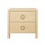 Worlds Away Matthew Izzo Home Edelman Natural Grasscloth Two Drawer Side Table With Antique Brass Hardware For Sale - Image 4 of 4