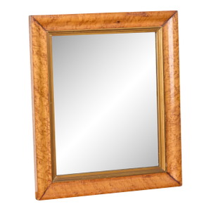 19th Century Birds Eye Maple Frame With Mirror