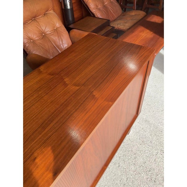 Brown Mid-Century Danish Teak Tambour Sideboard from Danflex Systems, 1970s For Sale - Image 8 of 14