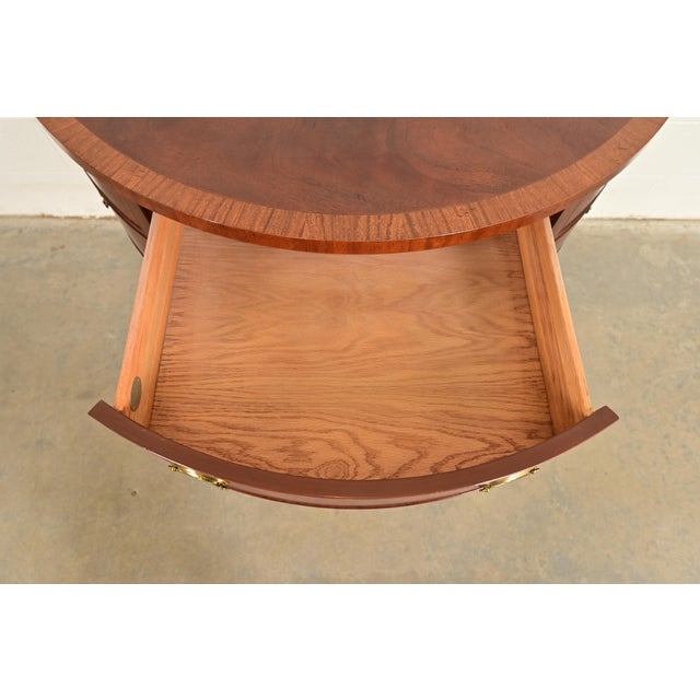 Wood Baker Furniture Federal Inlaid Mahogany Demilune Sideboard Credenza For Sale - Image 7 of 15