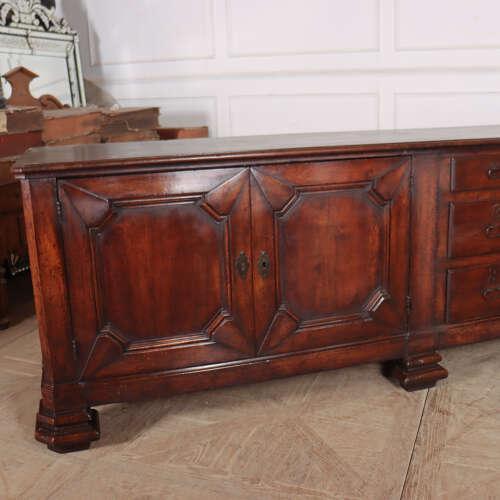 Monumental Italian Walnut Credenza For Sale - Image 5 of 18