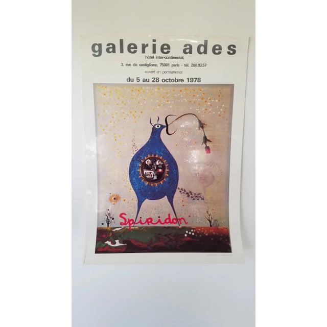 1970s Original Art Poster Exhibition Galerie Ades Vintage François Mitic Spiridon For Sale - Image 12 of 12