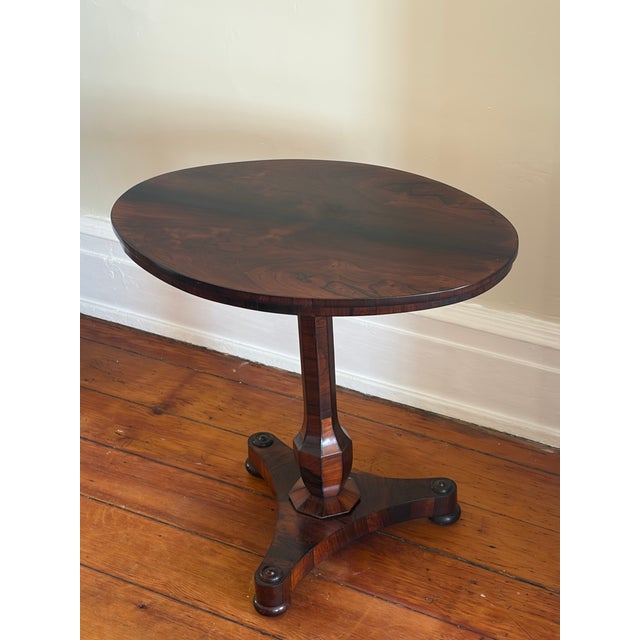 Regency Continental Carved Rosewood and Marquetry Side Table For Sale - Image 10 of 10