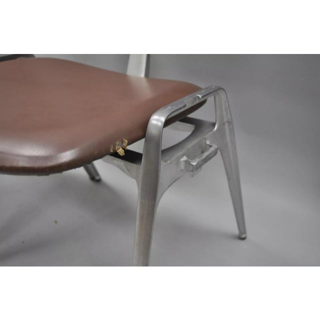 Mid Century Modern Cast Aluminum Stacking Side Chairs by Crucible - a Pair For Sale In Philadelphia - Image 6 of 12