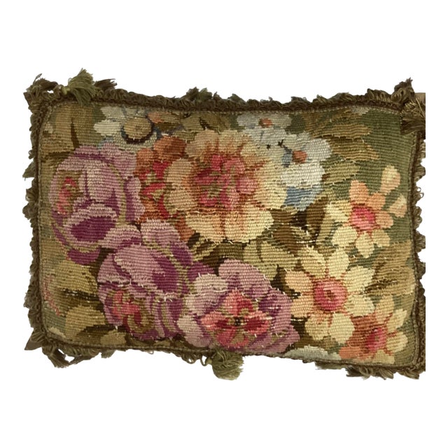 19th C Tapestry Fragment Made Into Pillow For Sale