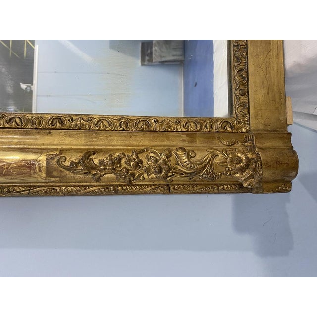 Antique French Napoleon Gold Leaf Mirror, 1870s For Sale - Image 9 of 16