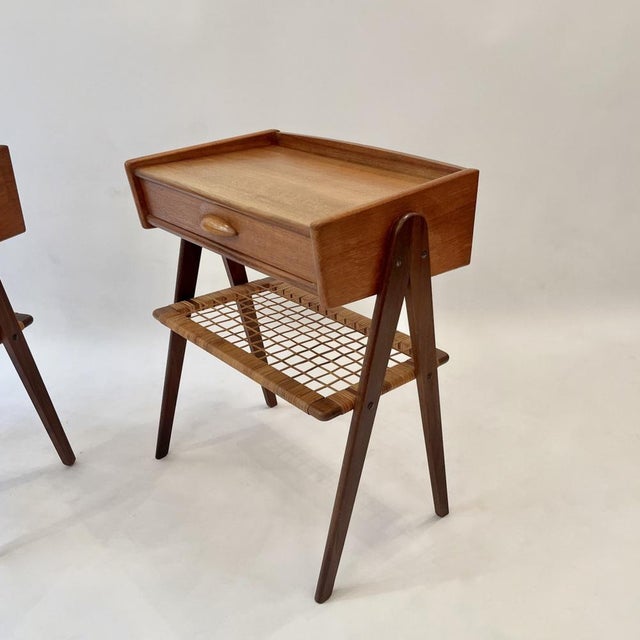 Brown Nightstands attributed to Soren Rasmussen, 1960s, Set of 2 For Sale - Image 8 of 11