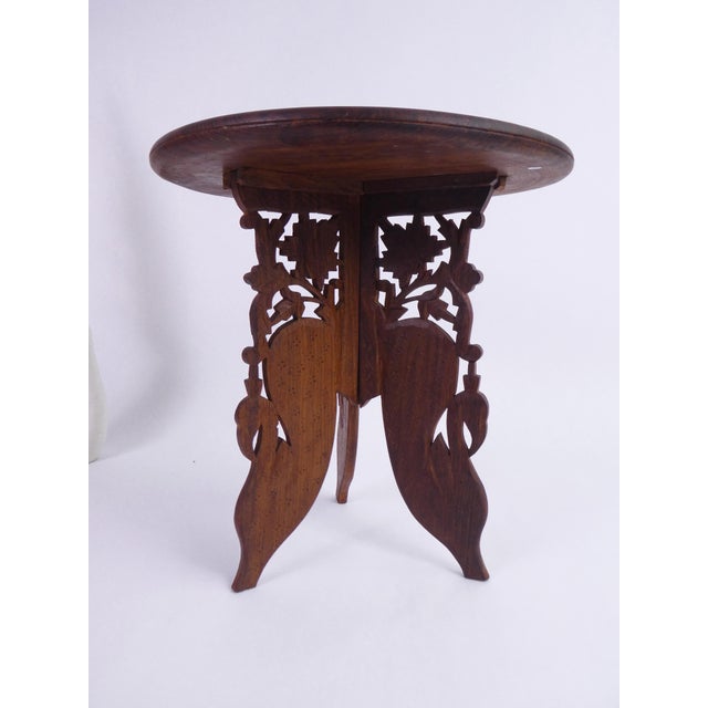 Wood Vintage Anglo-Indian Foldable Wooden Table, 1920s For Sale - Image 7 of 11