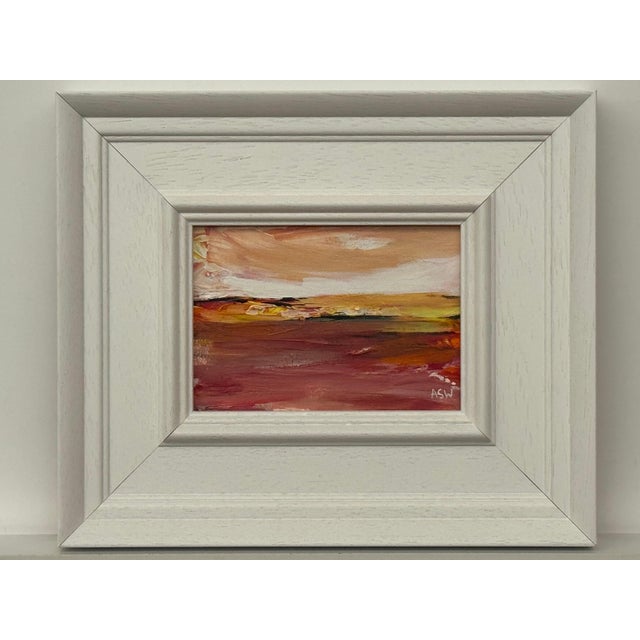 Angela Wakefield Amber Glow - Miniature Abstract Landscape Art Study by Contemporary Artist 2025 For Sale - Image 4 of 15