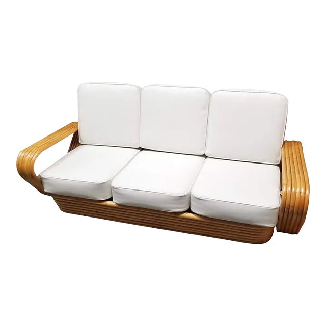 Restored 1930s Six-Strand Square Pretzel Sofa in the Manner of Paul Frankl For Sale