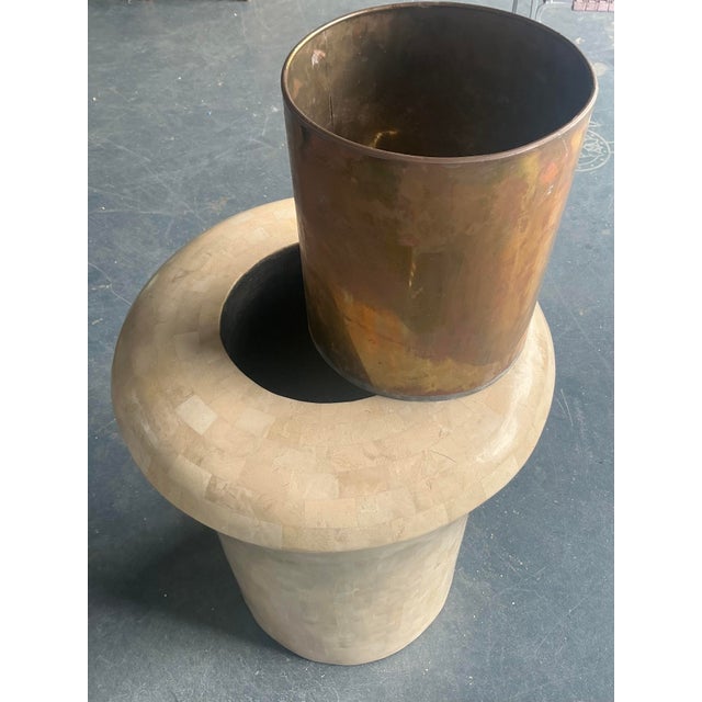 Vintage Boho Maitland Smith Tessellated Stone Planter For Sale In West Palm - Image 6 of 8