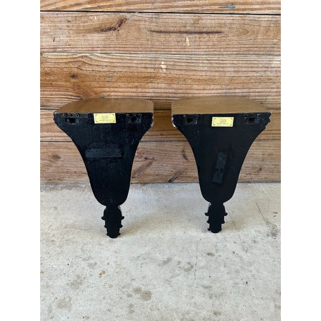 Gold Pair of Maitland-Smith Gilt Wall Brackets Shelves, Philippines For Sale - Image 8 of 11