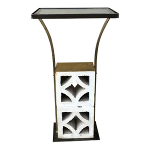 Mid Century Modern Brass and Glass Side Table