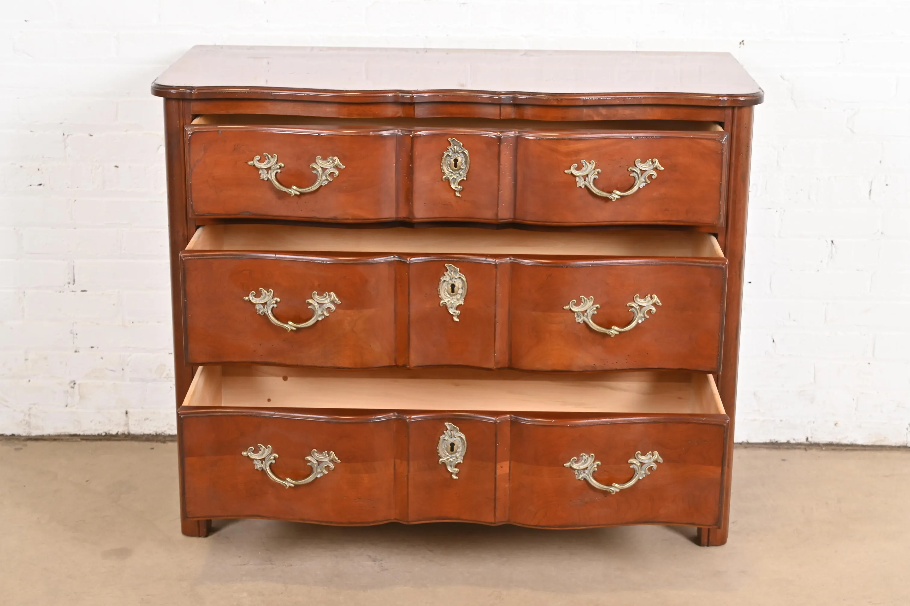 Drexel Heritage French Provincial Louis XV Carved Fruitwood Chest