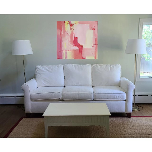 Contemporary "Follow the Light" Red and Yellow Abstract Oil Painting on Canvas by Christine Frisbee For Sale - Image 3 of 9