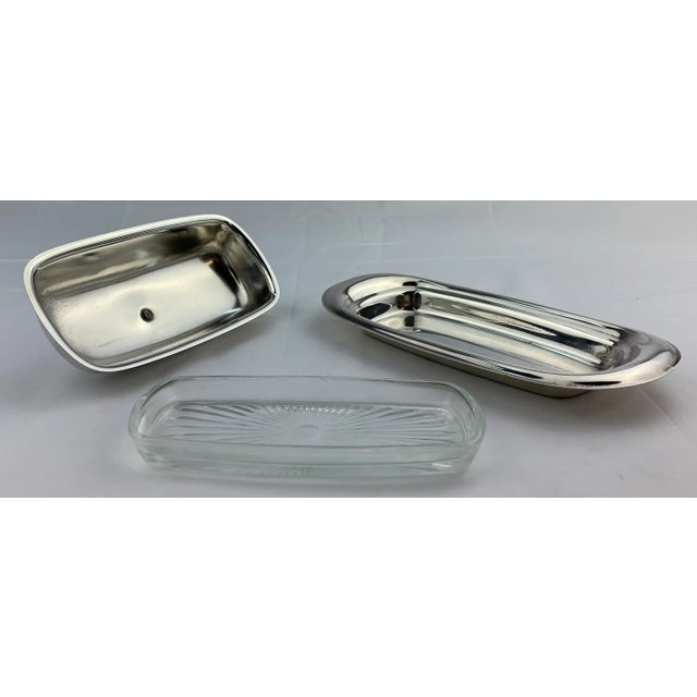 Mid 20th Century 1950s Vintage Silverplate Butter Dish For Sale - Image 5 of 9