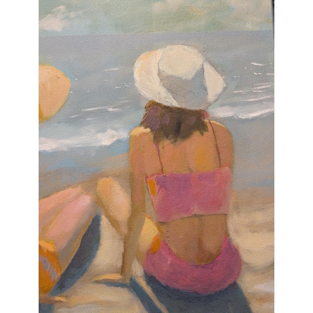 2020s Two Sun Hats - Ladeis at the Beach in the Summer Sun For Sale - Image 5 of 5