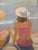 2020s Two Sun Hats - Ladeis at the Beach in the Summer Sun For Sale - Image 5 of 5