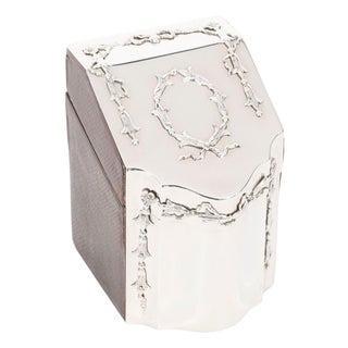 Antique Edwardian Sterling Silver Playing Card Box, 1890s For Sale