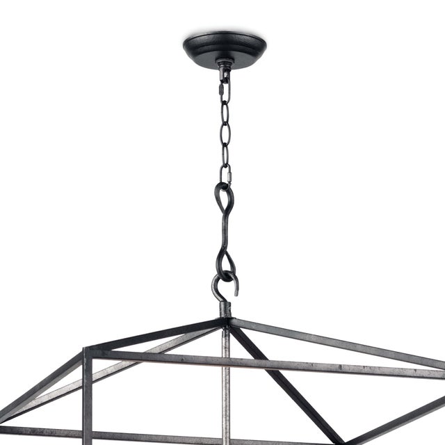 Traditional Southern Living Cape Lantern in Blackened Iron For Sale - Image 3 of 7