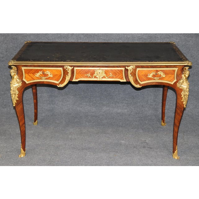 French 19th C French Louis XV Style Figural Soldier Bronze Mounted Desk For Sale - Image 3 of 13