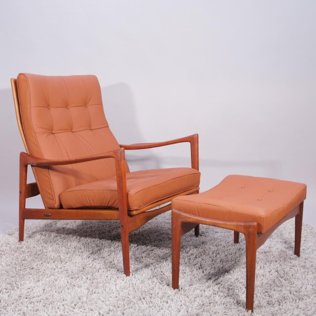 Set of Easy Chair with Ottoman by Ib Kofoed-Larsen for Ope-Möbler, 1950s For Sale - Image 11 of 11