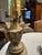 Vintage Mid-Century Modern Ceramic Table Lamp With a Textured, Fat Lava Glaze Base and Gold Floral Detailing. For Sale - Image 10 of 11