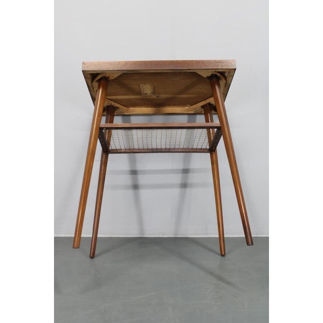 Czechoslovakian Side Table in Oak Finish, 1960s For Sale - Image 11 of 13