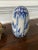Vintage Chinoiserie Blue and White Ceramic Egg on Brass Stand For Sale - Image 4 of 6