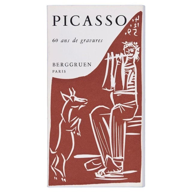 Picasso. 60 Ans de Gravures - Vintage Catalogue with Original Linocut - 1964 1964 For Sale - Image 4 of 4