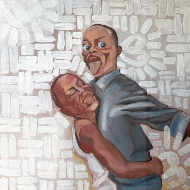 Contemporary Seromo Okoro, Two Brothers, (2026) Acrylic on Canvas, 21st Century, Contemporary Art, Figurative For Sale - Image 3 of 5