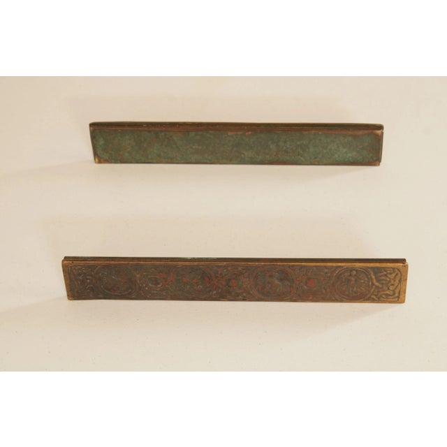 High Quality Vintage Bronze Set of Zodiac Patter Blotter Ends by Tiffany Studios