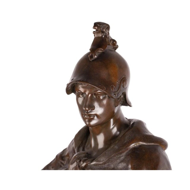Huge Antique French Bronze Roman Soldier Sculpture by Picault For Sale - Image 4 of 6