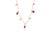 14k Yellow Gold Ruby Drop Station Necklace With Diamond Accents Layering Jewelry For Sale - Image 4 of 13