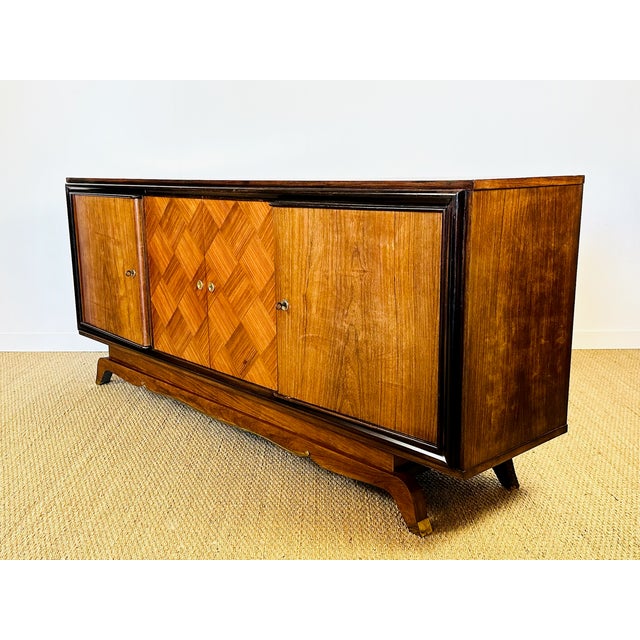 Black French Art Deco Walnut Sideboard, 1950s For Sale - Image 8 of 15