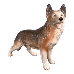 Vintage Melba Ware German Shepherd Porcelain Figurine, England, Hand-Painted