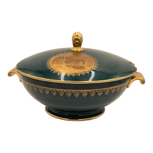 Rare Teal Tureen & Charger Plate - European Porcelain Covered Serving Dish by Rosenthal