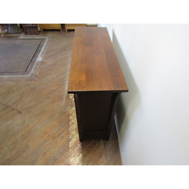 Arts & Crafts Stickley Solid Oak Mission or Arts and Crafts Style Console Cabinet For Sale - Image 3 of 10