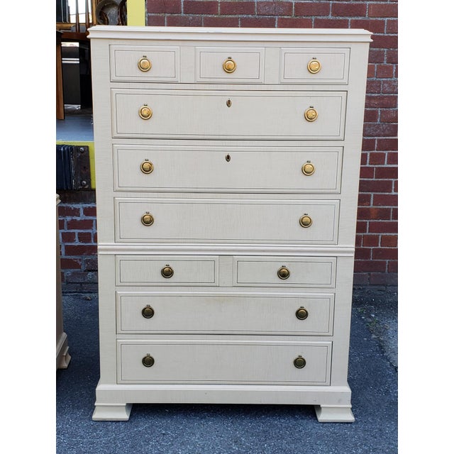 Drexel Heritage Status Collection 5 Pc 1980s White Washed Maple Bedroom