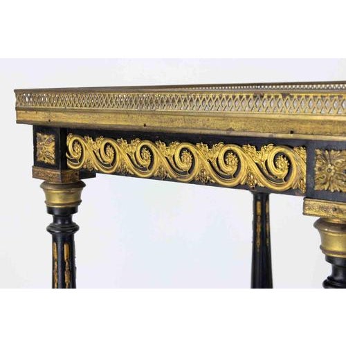 Antique Napoleon III Altana Table in Ebony Wood and Gilded Metal, France For Sale - Image 4 of 7