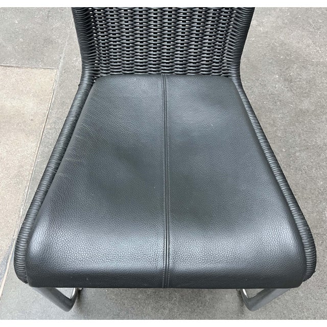 German Gray Leather Cushion Pads for B25 B20 Cantilever Chair by Jean Prouvé for Tecta, Set of 2 Two leather cushions in a...