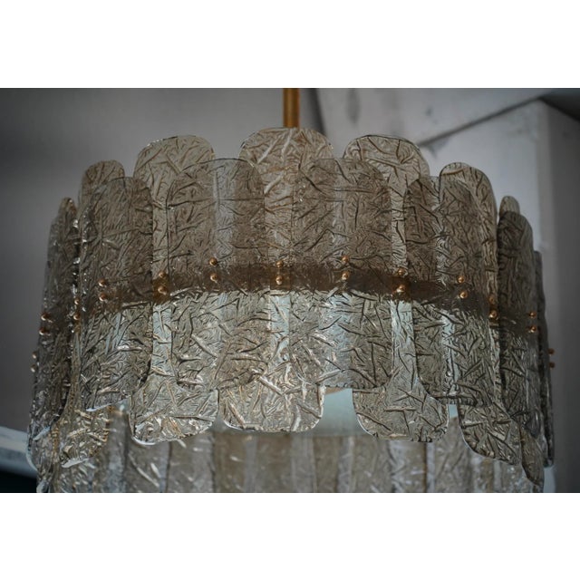 Chandelier in Smoky Art Glass and Brass, 2000 For Sale - Image 6 of 10