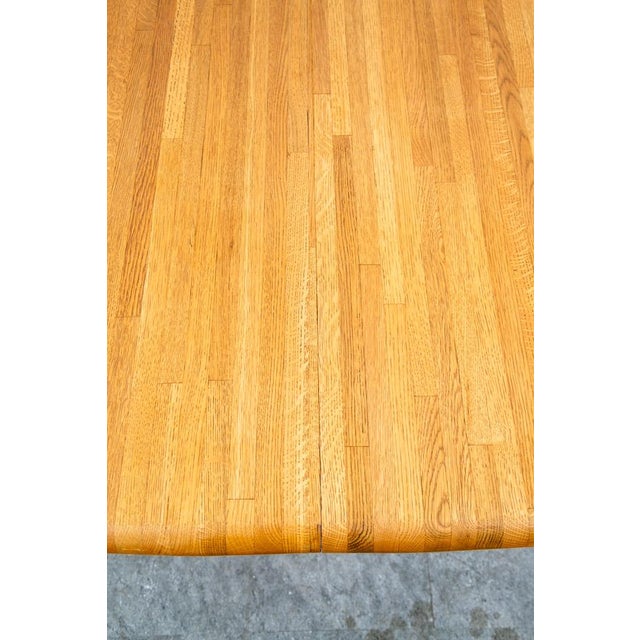 Mid Century Modern Dining Table Solid Oak Rectangular Kitchen Butcher Block MCM For Sale - Image 10 of 11