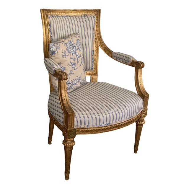 Gold-Plated Armchair, 1890s For Sale