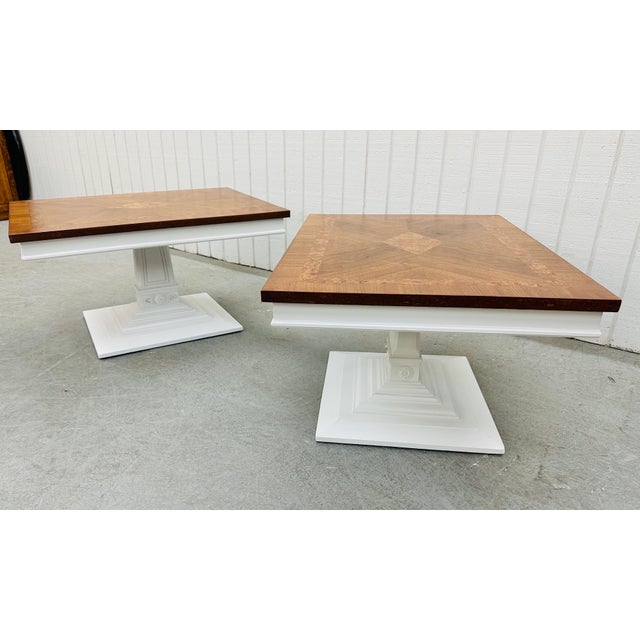 Mid 20th Century Vintage Burled Walnut Side Tables - Set of 2 For Sale - Image 5 of 7