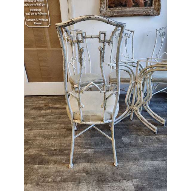 Cast Aluminum Faux Bamboo Kessler Industries Dining Set, Attributed - 7 Piece Set For Sale - Image 12 of 13