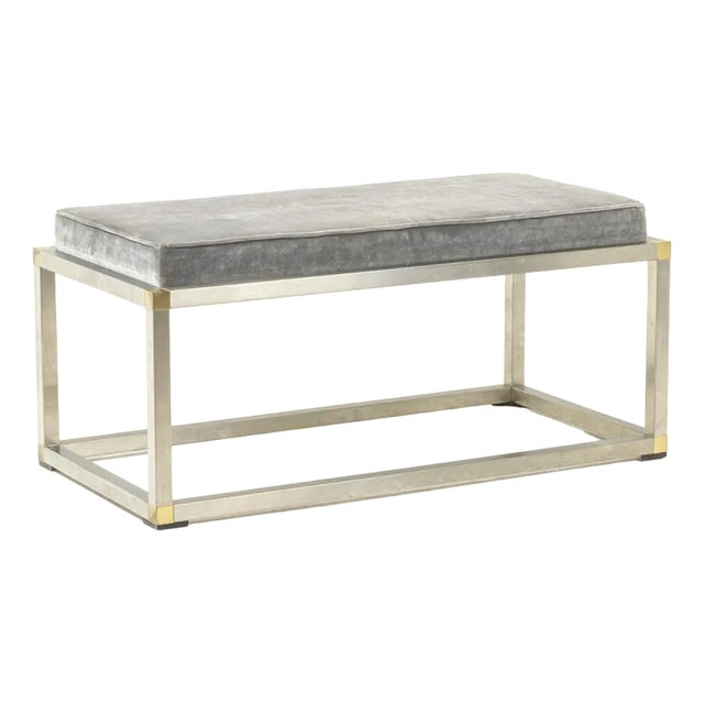 Bench in Gold and Silver Metal, 1970s For Sale