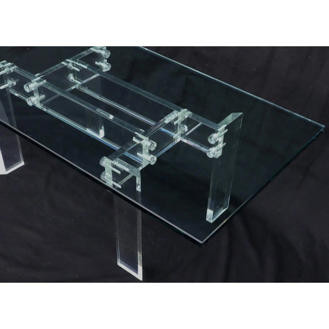 Rectangular Glass top Lucite Base Coffee Table Chairish