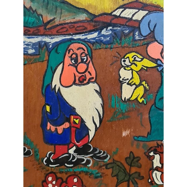 Snow White and the Seven Dwarfs, 1950s, Oil on Panel For Sale - Image 9 of 12