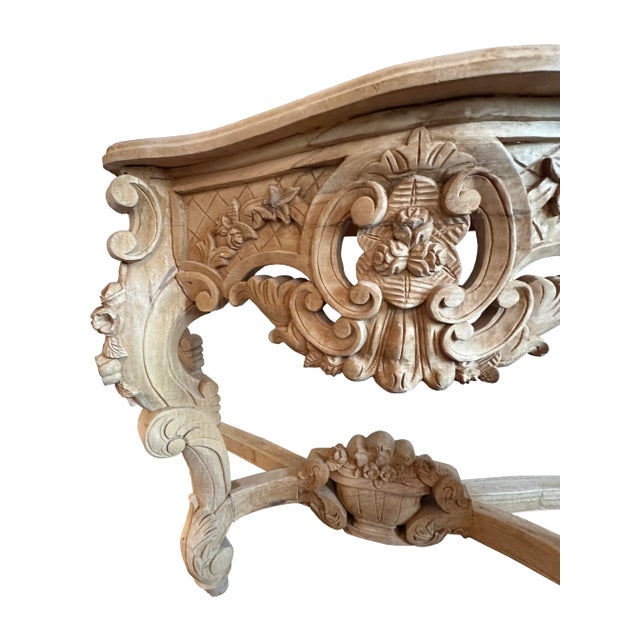 Bleached Oak French-Provincial Console Table For Sale - Image 13 of 13